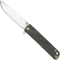 Medford M-48, 25-M48-02, S45VN Tumbled Blade, Green Aluminum Handle, Bronze Hardware navalha