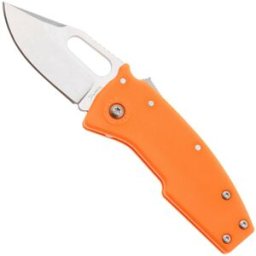 Demko Knives Demko Nano-Shark, NANO-10A-ORANGE GRN-CP, Stonewashed AUS-10A Clip Point, Orange GRN navalha