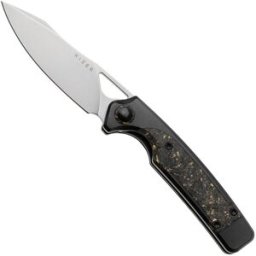 Kizer Ara KI3729A1, Bubble Stonewashed CPM S45VN, Titanium / Gold Flake Carbon Fiber navalha, Jonathan Styles and Paul Munko design