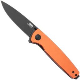 SOG Twitch III 11-15-05-43, Black 154CM, Burnt Orange Aluminum, Black Hardware navalha