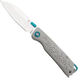 KA-BAR State & Union F01 SUF01GY, Satin S35VN, Battleship Grey G10, Teal Aluminum Hardware navalha