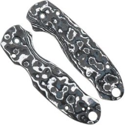 Flytanium Spyderco Para 3 Lotus Scales FLY1361WS White Storm Carbon Fiber, capas de cabo