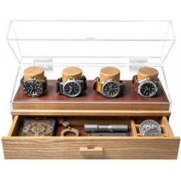 Holme & Hadfield Watch Deck Pro JB-YYKZ-0MO1 Oak, expositor para 4 relógios