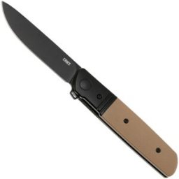 CRKT Bamboozled Black 5720B Black Oxide D2, Brown G10, navalha, Kenny Onion design