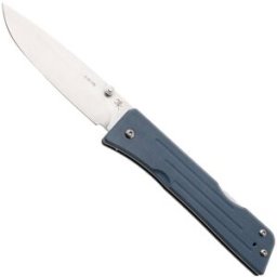1881 Knife Works Route 66, RT68-DP-BLUE-G10, Tumbled S45VN Droppoint, Denim Blue G10 navalha, Greg Medford design