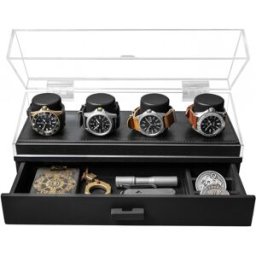 Holme & Hadfield Watch Deck Pro RE-UKC8-ZLQC Black, expositor para 4 relógios
