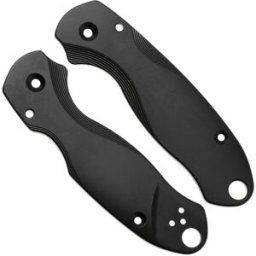 Flytanium Spyderco Para 3 Lotus Scales FLY1013BK Black Titanium, capas de cabo