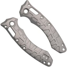 Lex Custom Microtech Amphibian Scales AMPHGBB Glass Bead Polished Titanium, capas de cabo