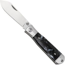 QSP Knife Jumping Jack QS167-C Satin 14C28N, Black White Resin, navalha