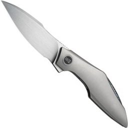 WE Knife Krait Snake WE24084-2 Hand Rubbed Satin Böhler M390, Gray Titanium, Flamed Hardware, navalha, Tashi Bharucha design