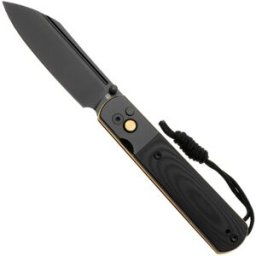 Artisan Cutlery Holm 1875P-BG, Black PVD AR-RPM9, Black PVD Steel/Black G10 Inlay, Gold PVD Hardware navalha