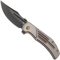 Kansept Orion K1089A5, Milled Blackwashed CPM S35VN, Bronze Anodized Titanium navalha, JB Stout design