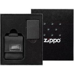 Zippo Tactical Black Pouch and Black Crackle Windproof 49402-000002, conjunto de oferta de isqueiro