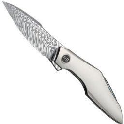 WE Knife Krait Snake WE24084-DS1 Fafnir Damasteel, Gray Titanium, Flamed Hardware, navalha, Tashi Bharucha design