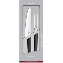 Victorinox Swiss Modern faca para trinchar and garfo para trinchar, preto