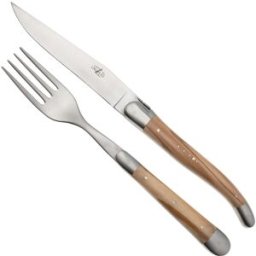 Rio Forge de Laguiole Knife and Fork TF2MINOL Olive Wood, conjunto de 2 talheres, mate