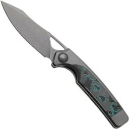 Kizer Ara KI3729A2, Gray Stonewashed CPM S45VN, Titanium / Brittany Blue Camo Carbon navalha, Jonathan Styles and Paul Munko design