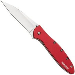 Kershaw Leek 1660RDSW, Stonewashed 14C28N, Red Aluminum navalha, Ken Onion design
