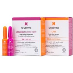 SESDERMA Tratamento Flash Luminosidade Ampola C-vit Sérum Intensivo + Ampola Acglicolic Classic Forte