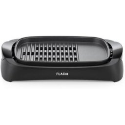 FLAMA GRELHADOR DE PLACAS ANTI ADERENTE 2200W-PLACA CANELADA E LISA-PEGAS TERMO ISOLANTES -TERMOSTATO REGULAVEL-BANDEJA RECOLHA DE GORDURAS- - 5601545047045