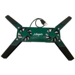 LIFETECH BASE P/ PORTATIL STAND USB FAN GREEN 10" / 15.6" # - 5600306204314