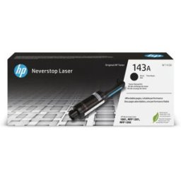 Kit de recarga de toner HP Neverstop Laser Original 143A Preto. Cor do consumível de impressão: Preto. Compatibilidade de hardware: Impressora HP Neverstop Laser 1001nw, Multifunções HP Neverstop Laser 1201n, Multifunções HP Neverstop Laser 1202nw. - 0193