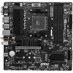 MSI B550M PRO-VDH WIFI - Fabricante do processador: AMD - Socket do processador: Socket AM4,Tipos de memórias compatíveis: DDR4-SDRAM - Tipo de ranhuras de memória: DIMM - Velocidades de relógio de memória compatíveis: 1866,2133,2400,266 - 471
