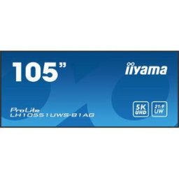 MONITOR PROFESIONAL IIYAMA 105" (LH10551UWS-B1AG) / TIEMPO OPERACION 24/7 / USO HORIZONTAL Y VERTICAL / IPS / 5120X2160 5K UW / 8MS / 500CD / 21:9 / RS-232C / RJ45 / HDMI X 1 / DP X 1 / USB-C X 2/ USB - 4948570121977
