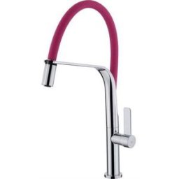 TEKA Cor:Rosa Características:Monocomando para lava-louças com cano giratório Filtro anti-calcário Tubo de borracha flexível de grande resistência Tubo flexível em aço inoxidável Chuveiro extraível com função jato vent - 8421