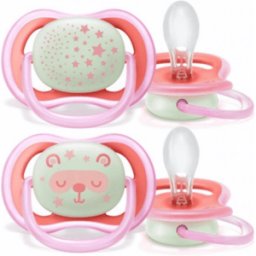 Philips Avent Chupetas Ultra Air Night Rosa 6-18m+ x2