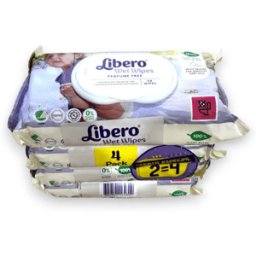 Libero Wet Wipes Toalhitas para a Higiene do Bebé Sem Perfume x64 x4