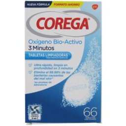Corega Bio Activo Pastilhas Prótese x66