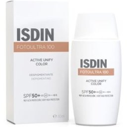 ISDIN FotoUltra Active Unify Color SPF50+ 50ML - Protetor solar despigmentante, com cor