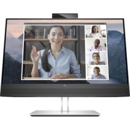 HP E-Series - monitor LED - 23.8" - 1920 x 1080 Full HD (1080p) @ 60 Hz - IPS - 250 cd/m² - 1000:1 - 5 ms - HDMI, VGA, DisplayPort - altifalantes - prata, cabeça negra - 0195122021795