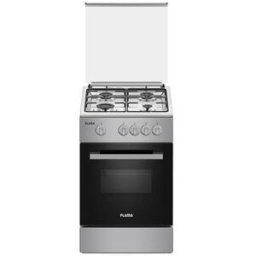 FLAMA Tipo de Mesa:Aço inoxidável Queimadores/Zonas:4 G Forno:Gás Capacidade do Forno:54 Litros Largura:50 cm Profundidade:60 cm Características:FFD (dispositivo de segurança de gás por cada queimad