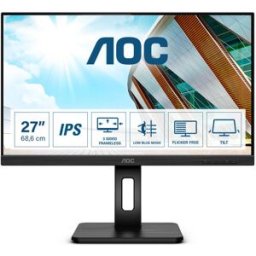 AOC Monitor LED - 27" - 1920 x 1080 Full HD (1080p) @ 75 Hz - IPS - 250 cd/m² - 1000:1 - 4 ms - HDMI, DVI, DisplayPort, VGA - altifalantes - preto - 4038986187329