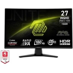 MSI MONITOR MAG 274CQF. 27" RAPID VA CURVO 1500R. 2560X1440 . 180HZ. NEGRO - 1392385 - 4711377235143