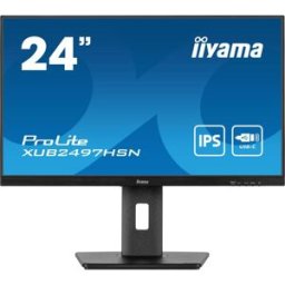 iiyama ProLite XUB2497HSN-B2 - Monitor LED - 24" (23.8" visível) - 1920 x 1080 Full HD (1080p) @ 100 Hz - IPS - 300 cd/m² - 1300:1 - 1 ms - HDMI, DisplayPort, USB-C - altifalantes - mate, preto - 4948570124930