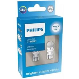 Lâmpada LED branca T10 [~W5W] Philips Ultinon Pro6000 2 pcs 12 V 8000 K
