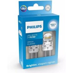 Lâmpada LED branca [˜P21W] Philips Ultinon Pro6000 2 pcs 12 V
