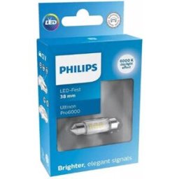Lâmpada de incandescência de 38 mm Philips Ultinon Pro6000 1 unidade 12 V 6000 K