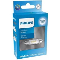 Lâmpada de incandescência de 43 mm Philips Ultinon Pro6000 1 unidade 12 V 6000 K