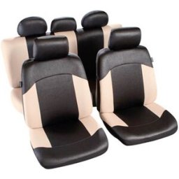 Autoline Conjunto completo de capas para bancos de automóvel Agrigento preto/ecru ts