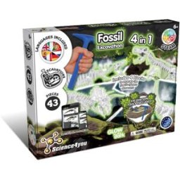 Escavações Fósseis 4 em 1 GID Brinquedos de Dinossauros Science4you