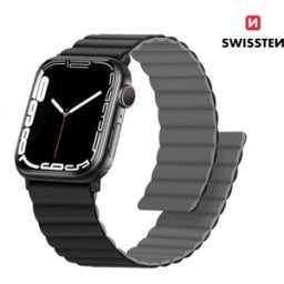 Bracelete Magnética em Silicone para Apple Watch Swissten Preto 38-41 MM