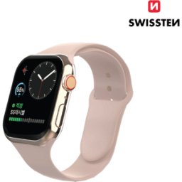 Bracelete Silicone para Apple Watch Swissten Rosa 38-41 MM
