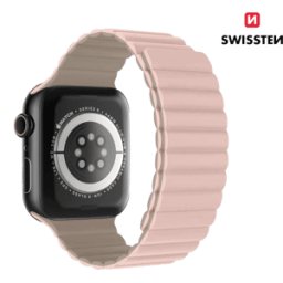 Bracelete Magnética em Silicone para Apple Watch Swissten Rosa 38-41 MM