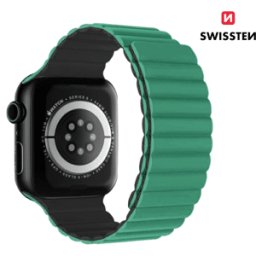 Bracelete Magnética em Silicone para Apple Watch Swissten Verde 38-41 MM
