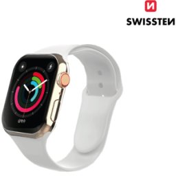 Bracelete Silicone para Apple Watch Swissten Branco 42-49 MM