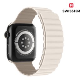 Bracelete Magnética em Silicone para Apple Watch Swissten Branco 42-49 MM